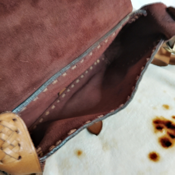 Vtg 80s/90s Boho Whimsygoth Genuine Egyptian Leather Crossbody Messenger Bag - Picture 7 of 16